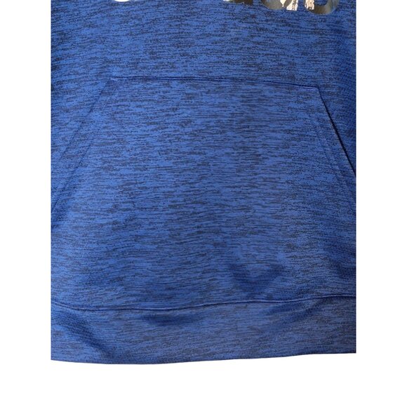 Adidas Pullover Hooded Sweatshirt Size Large Blue Black Logo‎ Hoodie - Picture 6 of 7